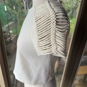 Zimmermann cropped top with braided see-through straps at shoulders